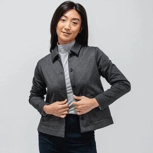 Ministry of Supply Charcoal Gray Button-Front Women's Jacket